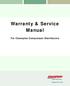 Warranty & Service Manual. For Champion Compressor Distributors