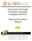 Government of Canada Workplace Charitable Campaign (GCWCC) Financial Procedures Manual