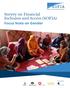 Survey on Financial Inclusion and Access (SOFIA) Focus Note on Gender