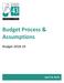 Budget Process & Assumptions. Budget