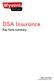 DSA Insurance. Key facts summary. DSA Insurance