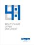 RIGHTS SHARE OFFER DOCUMENT August 23, 2011