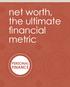 net worth, the ultimate financial metric