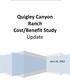 Quigley Canyon Ranch Cost/Benefit Study Update