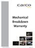 Mechanical Breakdown Warranty