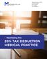 20% TAX DEDUCTION MEDICAL PRACTICE