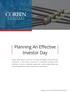 Planning An Effective Investor Day
