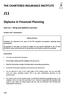 THE CHARTERED INSURANCE INSTITUTE. Diploma in Financial Planning SPECIAL NOTICES