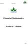 Financial Mathematics Written by : T Remias