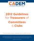 2012 Guidelines for Treasurers of Committees & Clubs
