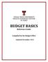 BUDGET BASICS Reference Guide. Compiled by the Budget Office