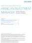 HIRING AN INVESTMENT MANAGER