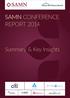 SAMN REGIONAL CONFERENCE CONFERENCE REPORT Summary & Key Insights. 17 th - 19 th NOVEMBER, 2014 ISLAMABAD