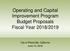 Operating and Capital Improvement Program Budget Proposals Fiscal Year 2018/2019. City of Placerville, California June 12, 2018