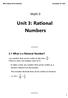 Unit 3: Rational Numbers