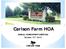 Carlson Farm HOA. ANNUAL HOMEOWNER S MEETING October 15 th, 2015