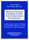 Business Planning Handbook for New Farm & Agricultural Entrepreneurs