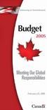 Delivering on Commitments. Budget. Meeting Our Global Responsibilities. February 23, 2005