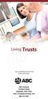 Living Trusts. Your promotional imprint here and/or back cover. ABC Company 123 Main Street Anywhere, USA