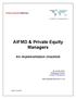 AIFMD & Private Equity Managers