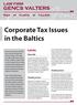 Corporate Tax Issues in the Baltics