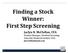 Finding a Stock Winner: First Step Screening