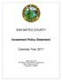 SAN MATEO COUNTY. Investment Policy Statement. Calendar Year 2017