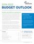 BUDGET OUTLOOK priorities. Priorities and actions for a growing city. Influence how your tax dollars are spent.