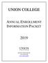 UNION COLLEGE ANNUAL ENROLLMENT INFORMATION PACKET. HUMAN RESOURCES (518)
