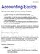 Accounting Basics. This Accounting Basics summary is being provided to: