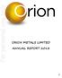 For personal use only ORION METALS LIMITED