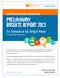 PRELIMINARY RESULTS REPORT 2013