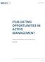 EVALUATING OPPORTUNITIES IN ACTIVE MANAGEMENT