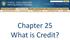 Chapter 25 What is Credit?