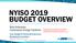 NYISO 2019 BUDGET OVERVIEW