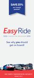 SAVE 25% on transit passes! EasyRide COMMUTER PROGRAM. See why you should get on board! FORT WORTH TRANSPORTATION AUTHORITY