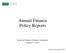 Annual Finance Policy Reports