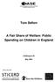 Tom Sefton. A Fair Share of Welfare: Public Spending on Children in England