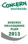 BURUNDI PROGRAMME PLAN 2013