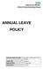 ANNUAL LEAVE POLICY. Author(s) (name and post): Lisa Kelly, HR Business Partner, MLCSU