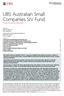 UBS Australian Small Companies SIV Fund Product Disclosure Statement