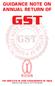GUIDANCE NOTE ON ANNUAL RETURN OF GST. THE INSTITUTE OF COST ACCOUNTANTS OF INDIA (Statutory body under an Act of Parliament)