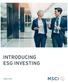 INTRODUCING ESG INVESTING. msci.com
