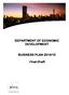 DEPARTMENT OF ECONOMIC DEVELOPMENT BUSINESS PLAN 2014/15. Final Draft