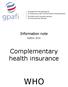 Information note. Edition Complementary health insurance WHO