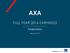 AXA FULL YEAR 2016 EARNINGS. Presentation. February 23, 2017