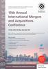 15th Annual International Mergers and Acquisitions Conference