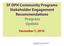 SF DPH Community Programs Stakeholder Engagement Recommendations Progress Update. December 7, 2010