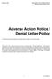 Adverse Action Notice / Denial Letter Policy