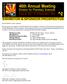 JW Marriott Starr Pass, Tucson, Arizona Meeting Dates 9 14 November 2014 Booth Reservation Deadline 22 August 2014